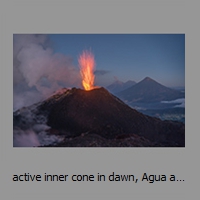 active inner cone in dawn, Agua and Fuego behind
